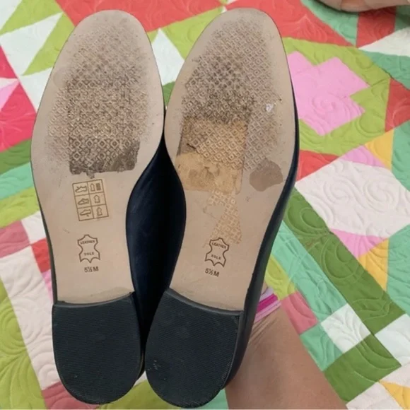 Tory Burch Loafers Jessa 20MM Calf Leafer in Navy Green Gold Chain - Picture 6 of 8